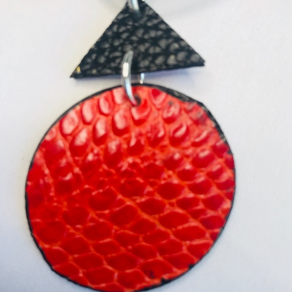 2-PIECE SET Orange REVERSIBLE Handmade Leather - Picture 4 of 7